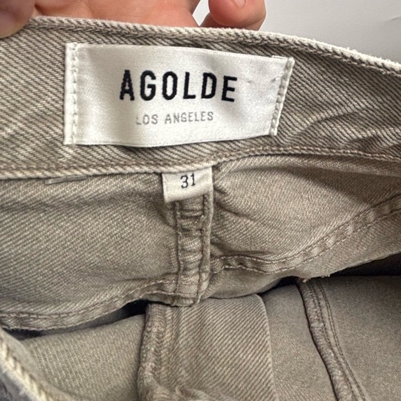 NWOT AGOLDE Cooper High-Rise Cargo Jeans Tan Cream Loose Fit 31 - Picture 4 of 10